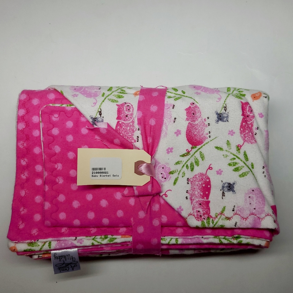 Baby Receiving blankets Pink Pig Print Sets